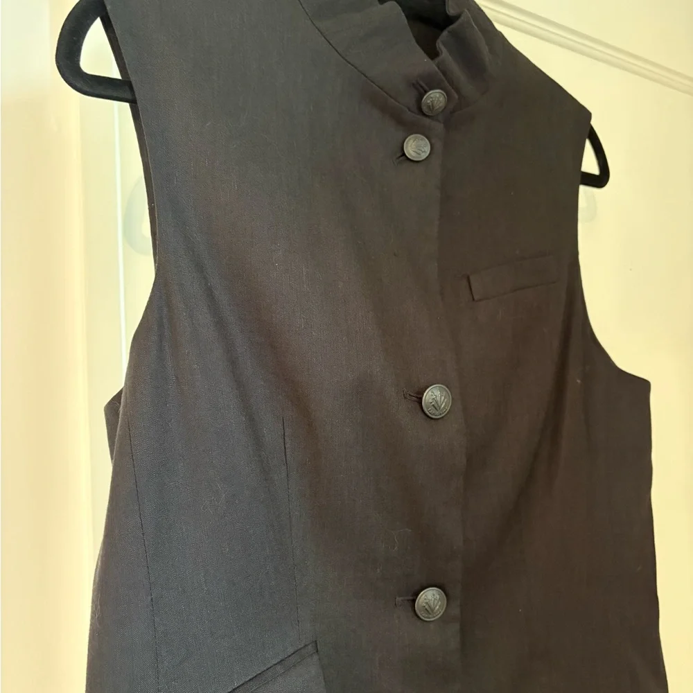 Rag & Bone SLADE Black Sleeveless Button Dress - Picture 4 of 7